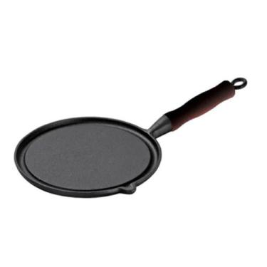 Imagem de Bifeteira Ferro Redonda Cabo Silicone Preto Lisa 26cm. - OUTRAS MARCAS