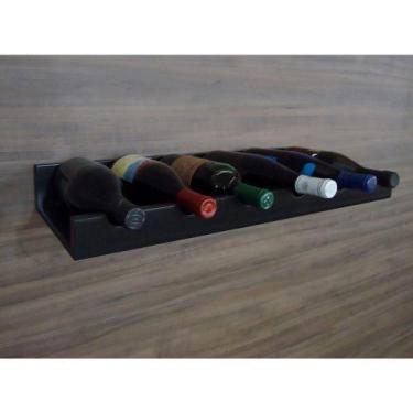 Imagem de Prateleira Adega Bar New Suporte Vinhos E Garrafas Preto Laca - FORMAL