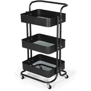 Imagem de Carrinho Multiuso Organizador (3 Prateleiras em Ferro) - Preto