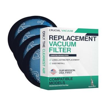 Imagem de Crucial Vacuum Filtro de aspirador de pó de substituição nº 911236-01 – Compatível com Dyson DC-17 – Substitui filtros pré-motor – para modelos Dyson DC17 pré-filtro – Durável, lavável (pacote com 4)