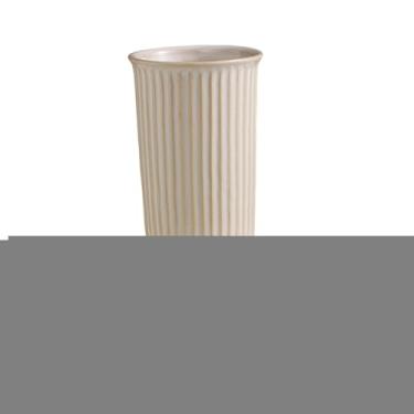 Imagem de Generic Vaso de porcelana, vaso de flores com base de madeira, suporte de flores com pé alto, jarra para escritório, hotel, armário, sala de jantar, decoração, Linhas Verticais