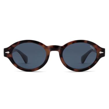 Imagem de SOJOS Óculos de sol retrô ovais polarizados para mulheres, homens, chiques, modernos, óculos de sol com proteção UV dos anos 90, Armação tartaruga, lente verde, 51-22-140