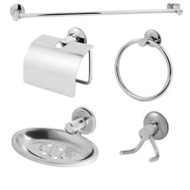 Imagem de Kit Acessórios P/ Banheiro Aço Inox 5 Peças - Madu metais