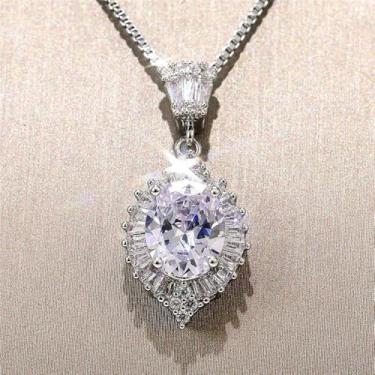 Imagem de Colar feminino banhado a prata com corrente de zircônia cúbica, ajustável, moderno, delicado, simples, minimalista, joia presente para formatura, casamento, noivas, one size, Cobre, Sem Pedra Preciosa