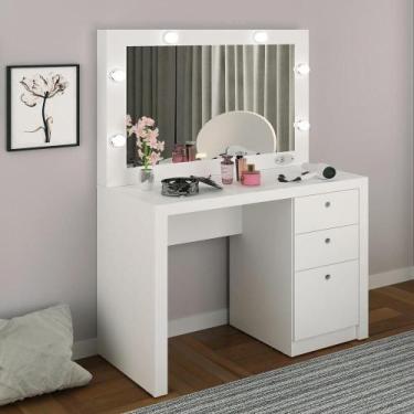 Imagem de Penteadeira Com Espelho 3 Gavetas Multimóveis Cr35023 Branca - MULTIMO