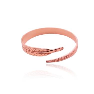 Imagem de Pulseiras femininas de cobre com folha roxa e punho aberto, não bronzeada, joias delicadas, presentes para aniversário, Natal, amizade, Large, Sem Pedra Preciosa