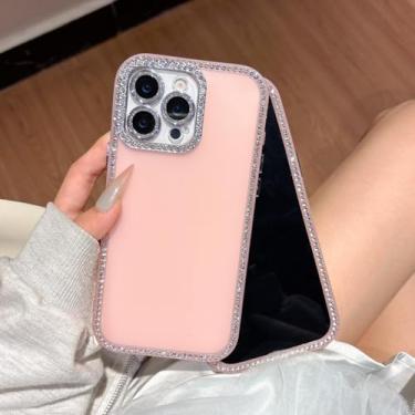 Imagem de HTVJFX Capa rígida de acrílico brilhante Candy Jelly para iPhone 15 Plus (para iPhone 15 Plus/rosa)