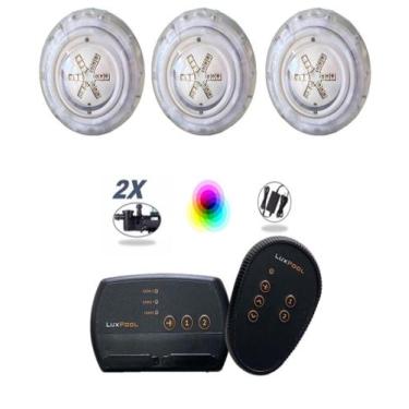 Imagem de Kit Comando Rgb 2 Saídas Auxiliares + 3 Led 9W P Piscina - Tholz