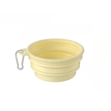 Imagem de retrátil de silicone para beberGancho prático, para passeios com cães e gatos, acessório portátil e resistente ao desgaste para animais de estimação (Beige-350ml)