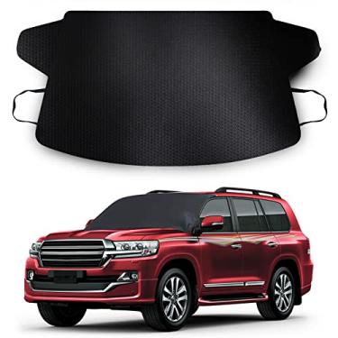 Imagem de Capa de neve para para-brisa de carro, capa de pára-brisa de tecido Oxford 600D atualizada, kit de proteção contra vento e neve de 199 × 122 cm, pára-brisa do carro nas quatro estações pára-brisa e capa de neve, caminhão universal, SUV, carro