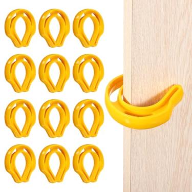 Imagem de PATIKIL 12 peças de proteção de aperto de porta, batente de porta, protetor de aperto de dedo, preventivo de batida, durável, para primeiros socorros, cunha de plástico em forma de C para bater portas