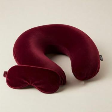 Imagem de Almofada de viagem para o pescoço Almofada de apoio para o pescoço de adulto Adequada para aviões, carros e escritórios (vinho)