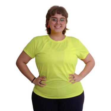 Imagem de Camiseta Feminina Dry Fit Plus Size Academia Confortável - FR Moda Fit