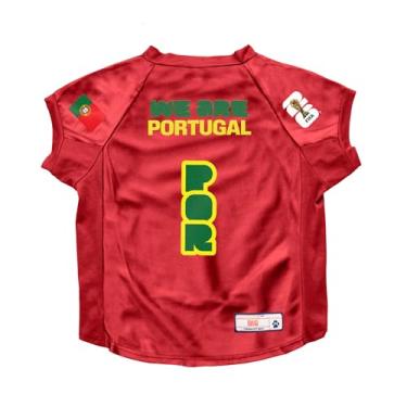 Imagem de Littlearth Camiseta elástica Big Pet - oficialmente licenciada pela Copa do Mundo da FIFA de 2026, Equipe: Portugal, Tamanho: Grande (Costas: 61-96,5 cm; Circunferência do peito: 81-96,5 cm; Pescoço