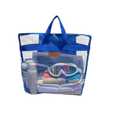 Imagem de Bolsa de praia grande de malha para a família, organizador de brinquedos para cruzeiros e piscinas e itens essenciais para férias