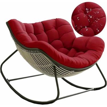 Imagem de Almofada para cadeira de balanço, almofada gigante de substituição para cadeira de balanço, almofadas em formato de ovo para uso interno e externo em pátio, jardim, sala de estar e terraço.