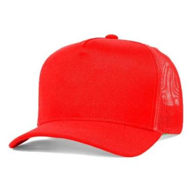 Imagem de Boné Trucker Liso Redinha Tela Aba Curva - C&C, Vermellho, 58 cm (ajus