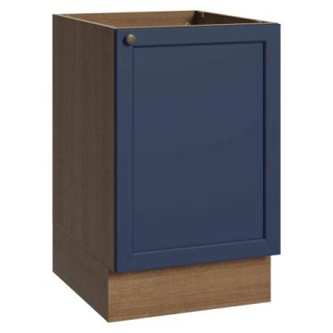 Imagem de Balcão de Cozinha 50cm 1 Porta (Sem Tampo) Rustic/Azul Vik Madesa, Rus