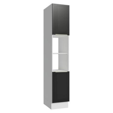 Imagem de Paneleiro 40cm 2 Portas e 2 Nichos Branco/Preto Lux Madesa, Branco/Pre