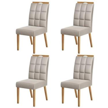 Imagem de Kit 4 Cadeiras de Veludo para Sala de Jantar Wood Berlim - M DECOR MOV