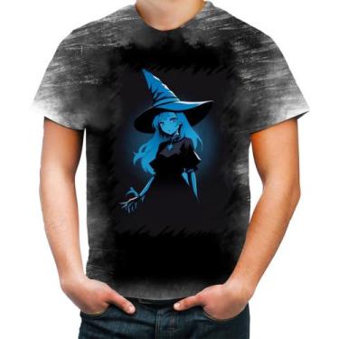 Imagem de Camiseta Desgaste Bruxa Halloween Azul Festa 4 - Kasubeck Store®, INF 