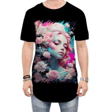 Imagem de Camiseta Longline Mulher de Rosas Paixão 4 - Kasubeck Store®, GG