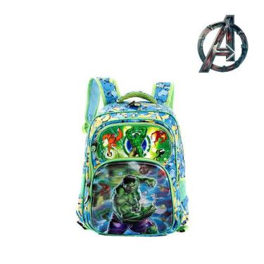 Imagem de Mochila Infantil Incrível Hulk Marvel Verde Escolar 3D