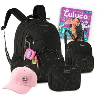 Imagem de Kit Mochila Luluca Youtuber Feminina Teen Estojo Lancheira, 20 Litros,