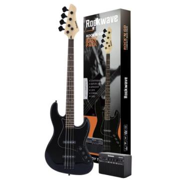 Imagem de Contra Baixo Rockwave RBK400 BK Kit Amplificador