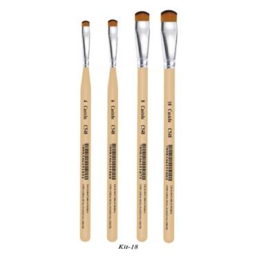 Imagem de Kit Pincel Lingua de Gato 548 p/ Pintura 4 Unidades - CASTELO