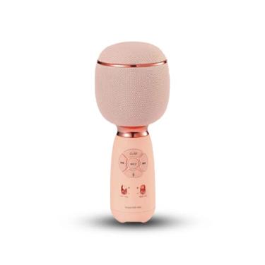Imagem de Microfone Bluetooth Karaoke Fm Usb Com Caixa De Som Rádio ROSA - Booglee®