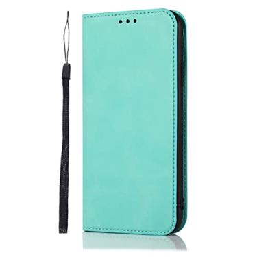 Imagem de GSYH Capa para iPhone 13 Pro Max/13 Pro/13/13 Mini, Capa carteira de couro legítimo à prova de choque com compartimentos para cartão Capa magnética Folio TPU Shell Kickstand Proteção de câmera, Verde, 13 Mini 5,4 polegadas