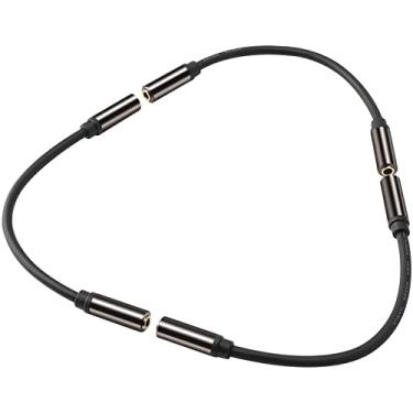 Imagem de Saisn Cabo adaptador de áudio fêmea para fêmea de 3,5 mm TRRS conector de extensão auxiliar cabo acoplador para fones de ouvido, alto-falantes, carro - 15 cm, pacote com 3