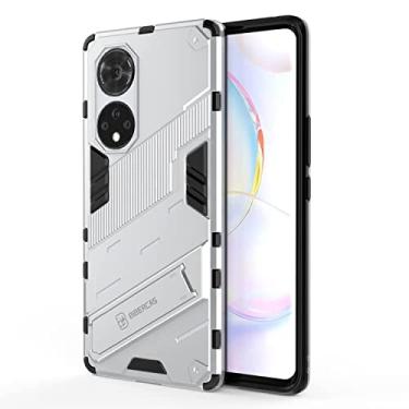 Imagem de YUNCHAO Caixa de telefone Para Honor 50 Pro Punk Armour 2 em 1 PC + TPU Case à prova de choque com suporte invisível capa para celular