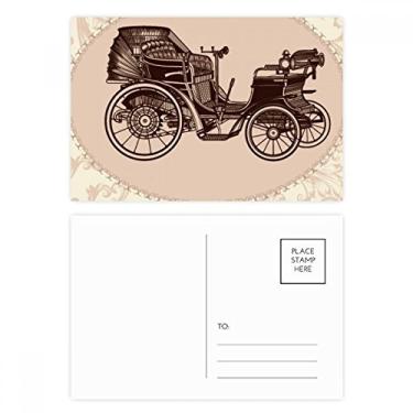 Imagem de Conjunto de cartão postal clássico com estampa de flores e cartões postais de aniversário para enviar cartões de agradecimento