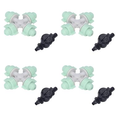 Imagem de Conjunto de 10 bicos de pulverização de nebulização com cabeça de micro irrigação de 4/7 mm para irrigação por gotejamento de irrigação por gotejamento de terras agrícolas e jardins