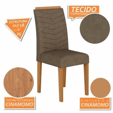 Imagem de Kit 2 Cadeiras Lisboa Wood Mesa De Jantar Cin/capuc - Moveis Arapongas Cinamomo/capuccino 02