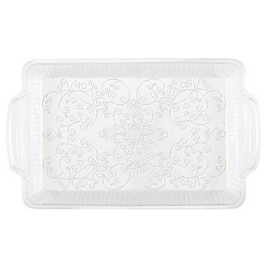 Imagem de Bandeja de servir de plástico gravada transparente