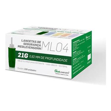 Imagem de Lancetas De Segurança 21g Medlevensohn 100 Unidades