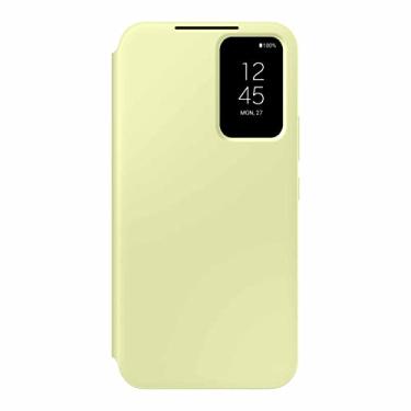 Imagem de SAMSUNG Capa carteira para celular Galaxy A54 5G S-View, capa protetora com compartimento para cartão, janela de exibição de toque de dedo, versão dos EUA, EF-ZA546CGEGUS, verde-limão