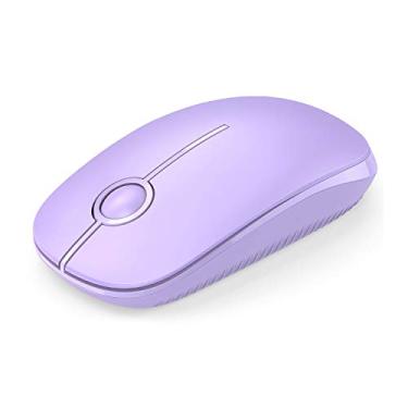 Imagem de Mouse sem fio VssoPlor, mouse portátil fino de 2,4 G com nano receptor para notebook, PC, laptop, computador (roxo claro)