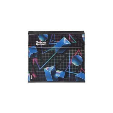 Imagem de Mead Fichário Trapper Keeper, design retrô, fichário de 2,5 cm com pastas e bolsos, comporta papel de 21 cm x 28 cm, formas (260038CQ1-ECM)
