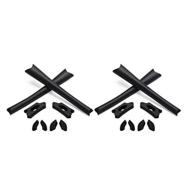 Imagem de Eye Opening Stuff Kits de borracha de substituição compatíveis com óculos de sol Oakley Flak Jacket/Flak Jacket XLJ – Preto e preto