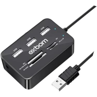 Imagem de HUB 7 em 1 com 3 Portas USB 2.0 e Leitor de Cartão de Memória - Entradas MS/MS PRO DUO/SD/MMC/MICRO SD / M2 - BTZ