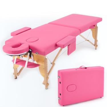 Imagem de Maca Portátil Premium, Divã Cama de Fisioterapia, Estética, Massoterapia, Massagem, Quiropraxia, Depilação, Tatuagem - Altura Ajustável + bolsa de transporte - Rosa Pink BKZA - MSG 103