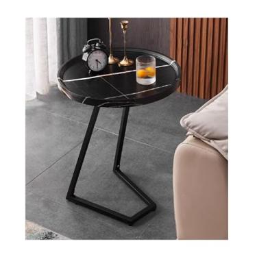 Imagem de End Table，Living Room Sofa Side Table，Coffee Table，Bedside table，Round Side Table，Coffee Table with Modern Style，for Living Room，Balcony，Bedroom，Small Spaces(Black B,40*40*60cm/15.7*15.7*23.6in)