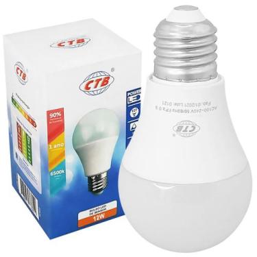 Imagem de Kit 10 Peças Lâmpada Bulbo Led A60 12W Bivolt E27 Frio 6400K - CTB
