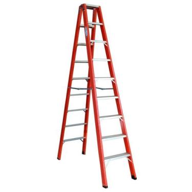 Imagem de Escada em Fibra Tesoura Dupla 9 Degraus 2,70m WBertolo