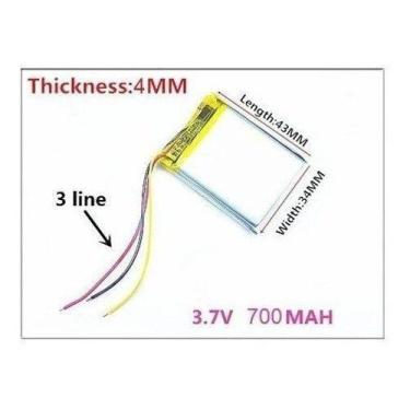 Imagem de Bateria 700mah  4mm X 34mm X 43mm  C/ 3,7v - bgb