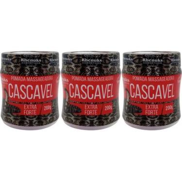 Imagem de Kit 3 Pomada Massageadora Cascavel Extra Forte P/ Cotovelos - Rhenuks